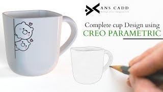 Complete cup design using creo parametric & autocad #creo #anscadd #anscad #creotutorial