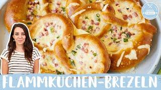 Flammkuchen-Brezeln  | Party-Brezeln | knusprig & lecker | Partysnack | Einfach Backen