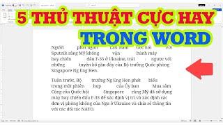 5 Thủ thuật cực hay trong Word mà ban cần phải biết