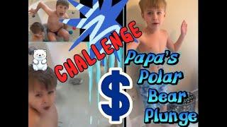 Challenge for Money! Polar Bear Plunge for Kids. Ice Bath #claynation #icebath #challenge