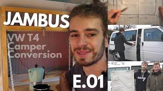 Jambus VW T4 Camper Conversion E1 (low budget film-studio)