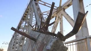 Ruins of the bridge across the Dnistro Inlet.Odessa region