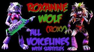 Roxanne Wolve (Roxy) | All Voicelines with Subtitles | Five Nights at Freddy's: Security Breach