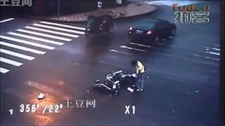 MAN LANDS A MOTORCYCLE ACCIDENT!