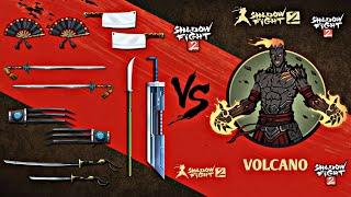 Shadow Fight 2 | All Boss Weapons vs Volcano
