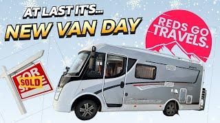 we collect our new motorhome - a dethleffs globe bus and lots of snow