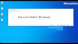 How to run chkdsk C: /f command line in Windows 10