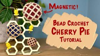 Bead Crochet Cherry Pie Magnet | Beginner-Friendly Bead Crochet Tutorial