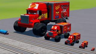 Big & Small Mack Truck Resizable VS Thomas Trains & Pixar Cars | BeamNG.Drive