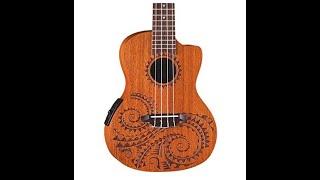 Luna Tattoo Concert Mahogany Acoustic/Electric Ukulele with Preamp & Gig Bag - Overview