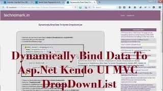 Dynamically Bind Data To Asp.Net Kendo UI MVC DropDownList