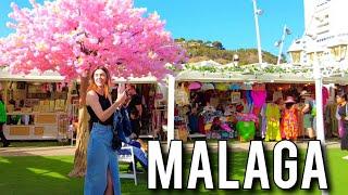 MALAGA SPAIN  Beautiful Day April 2023 Costa del Sol Walking Tour 4K