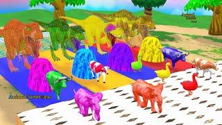 Animal Crossing Fountain with Elephant, T-Rex, Buffalo, Duck, Cow Wild Animal Transform Game