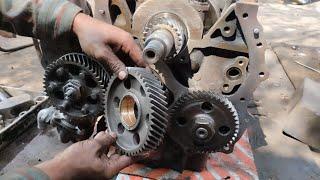 Setting cam timing gear marks of old Hino diesel engine