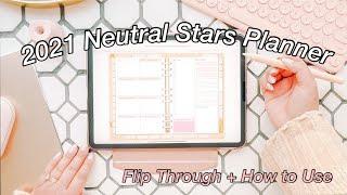 PaperNRoses 2021 Neutral Stars Planner Flip Through Tutorial + How to Use Your Digital Planner