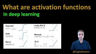 132 - What are Activation functions in deep learning (Keras & Tensorflow)?