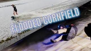 EXTREME CORNFIELD wake board and barrel riding!