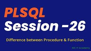 Oracle PL/SQL Tutorial Day -26  Difference between procedure and function in PLSQL