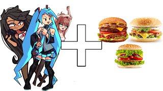 FNF Ayana x Miku x Monika + 1000 burgers = ??? | Friday Night Funkin FAT animation | FNF Characters