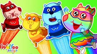 Colorful Superheroes Team - Lost Color Songs | Kids Songs & Nursery Rhymes @WolfooFamilySongs