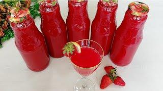 WITHOUT Chemicals! HOMEMADE Natural STRAWBERRY JUICE! Storage 12 months! #strawberry