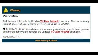 VU Quiz Firewall Extension || How to Bypass Vu Quiz Firewall