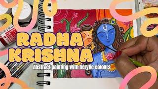 Radha Krishna Painting | Radha-Krishna Portrait | Abstract Painting #radhakrishna #craftybongs