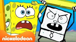 SpongeBob Draws An EVIL SpongeBob?! ️ | SpongeBob SquarePants | Nickelodeon UK