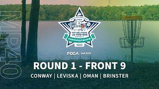 2024 PDGA Tim Selinske US Masters Disc Golf Championships | R1F9 | Conway, Leviska, Oman, Brinster