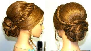 Wedding prom updo, hairstyle for long hair tutorial