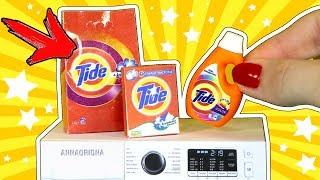 МИНИ ПОРОШОК Tide! СТИРКА для КУКОЛ с КОТОМ  СВОИМИ РУКАМИ DIY Мастер класс Анна Оськина