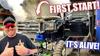 IT RUNS!!! The OG JH Diesel Mega Mud Truck Lives!!!  First Startup With Built Engine!!