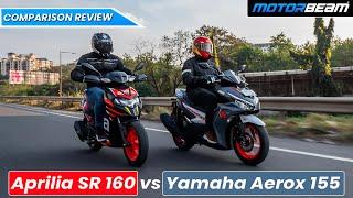 Yamaha Aerox 155 vs Aprilia SR 160 - The Best Performance Scooter?  | MotorBeam