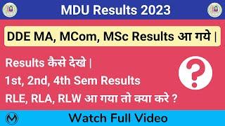 MDU DDE MA, MCom, MSc 2nd, 4th Sem Result Available | Download DDE Result | RLE, RLA, RLW Solution