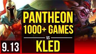 PANTHEON vs KLED (TOP) | Rank 5 Pantheon, 1.3M mastery points, 1000+ games | NA Challenger | v9.13