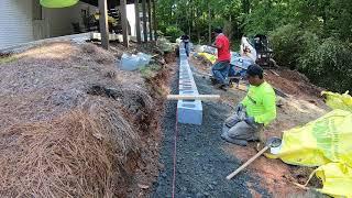 Yard leveling, retaining wall construction, sod installation in Atlanta GA