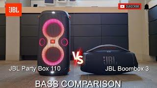 JBL Partybox 110 vs JBL Boombox 3 - bass comparison