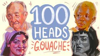 MORE HEADS  100 Heads Challenge  Gouache Portrait Painting