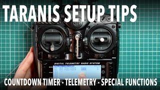 Taranis setup - flight countdown timer, telemetry, logical switches and special functions