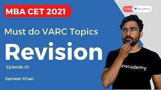 MBA CET 2021 VARC Revision Class With Sameer Khan | MAH CET Previous Year Questions and Solutions