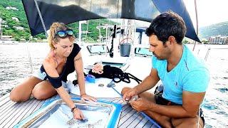 Life Onboard Our Sailboat (The French Islands) Living on a Self-Sufficient Sailboat - E.113