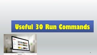 Useful 30 Run Commands for Every Computer Users||ZYOJYO TECH||