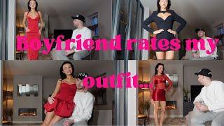 BOYFRIEND RATES MY OUTFITS | Valentines day edition | Oh polly