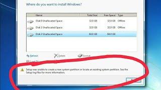 setup was unable to create a new system partition or locate an existing system partition (fix]