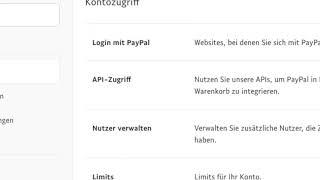 PayPal API Zugangsdaten