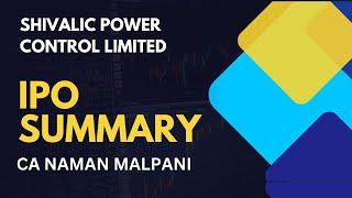 SHIVALIC POWER CONTROL LIMITED || IPO REVIEW|| ANALYSIS|| COMPANY OVERVIEW @shivalicpowercontrolltd