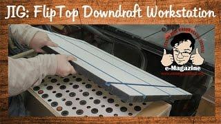 Amazing flip-top downdraft workstation and table saw out-feed table