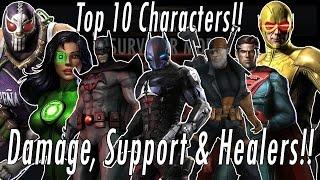 Top 10 Best Characters! Best Damage, Healing & Support Heroes - Injustice Gods Among Us Mobile Game