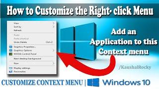 How to Customize Right Click Options in Windows 10 | Add & Remove items from Context Menu