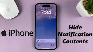 How To Hide Notification Previews (Contents) From Lock Screen On iPhone